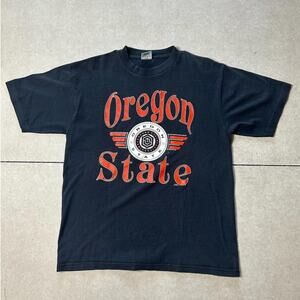 90s Vintage Oregon State Black T Shirt Size L